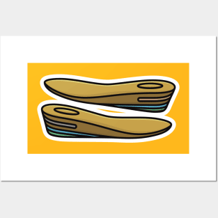 Comfortable shoes arch support insoles Sticker vector illustration. Fashion object icon concept. Two-layered shoe arch support insole sticker design icon with shadow. Posters and Art